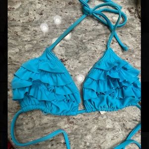 Hollister Ruffle Triangle Bikini Swim Top